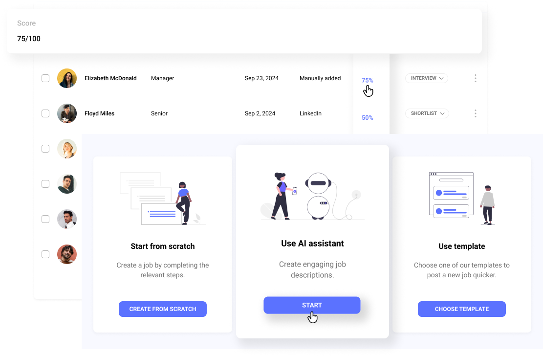 Hirebee's AI screening, helping talent managers find the best candidates based on skills and experience.
