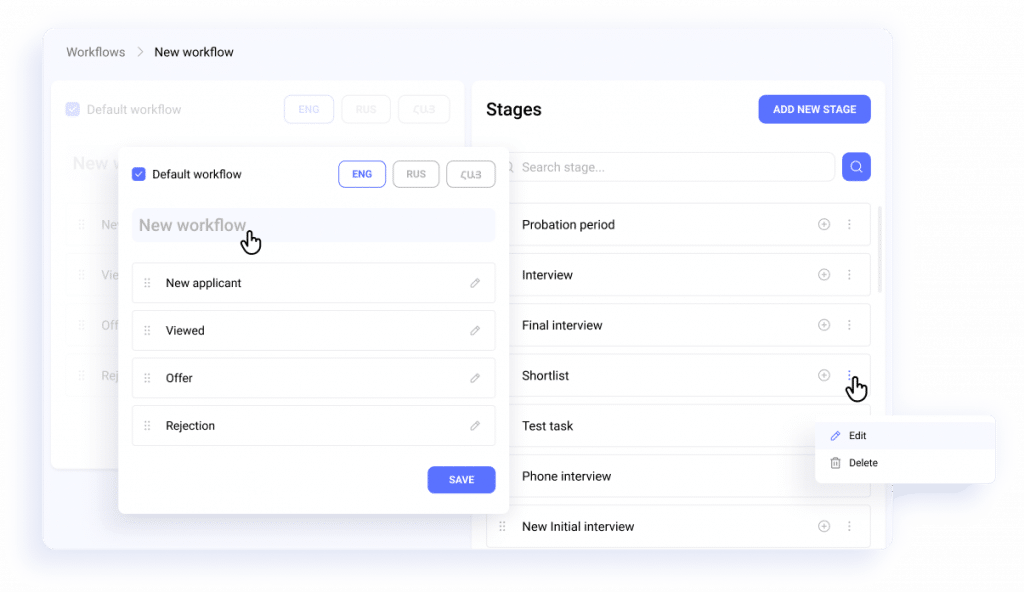 Creating hiring workflows with Hirebee