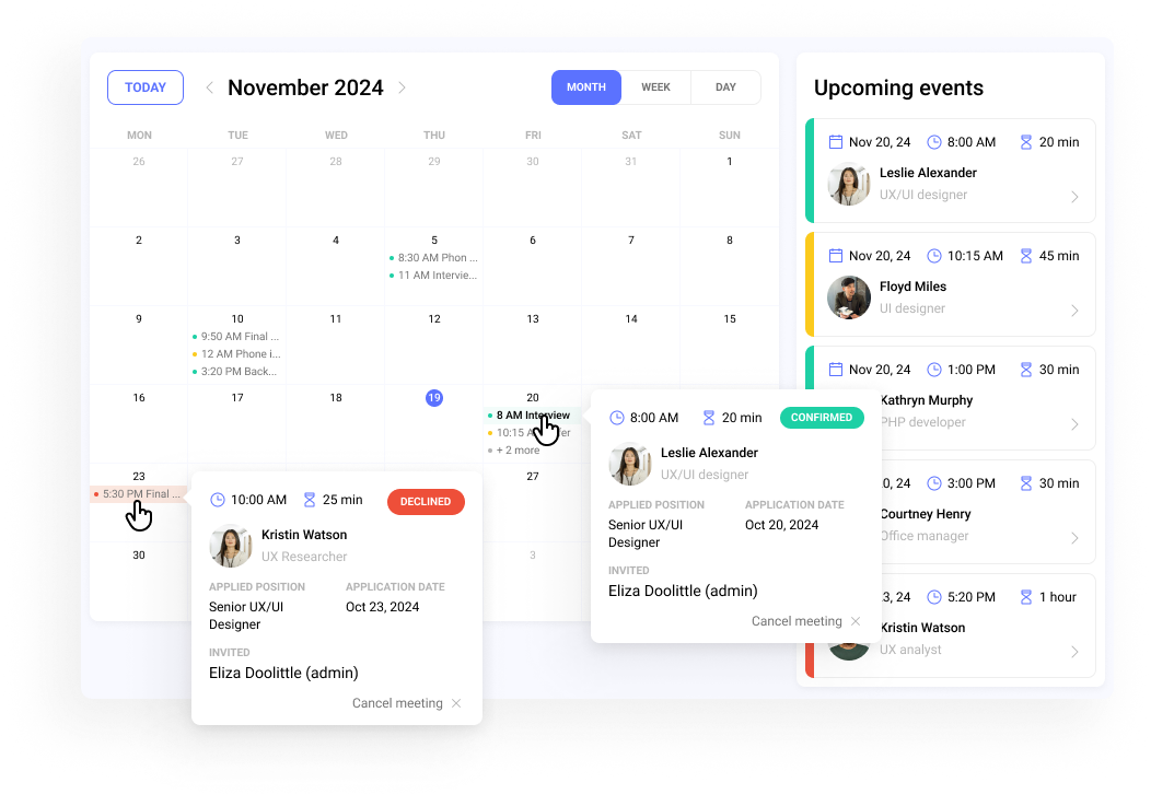 Built-in mailbox and calendar integration