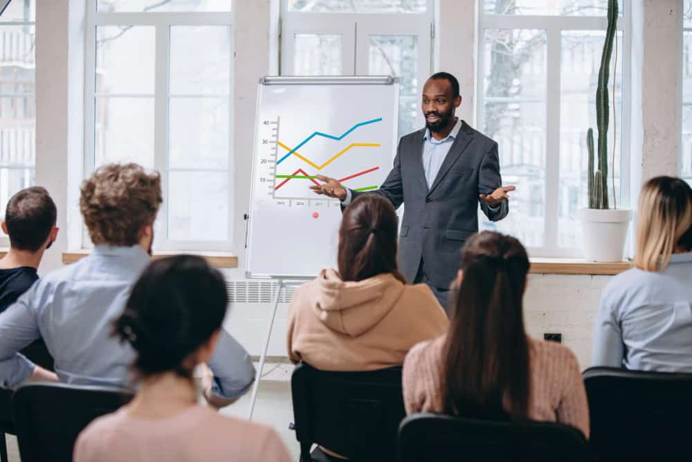 A hiring manager offering training in equitable hiring practices