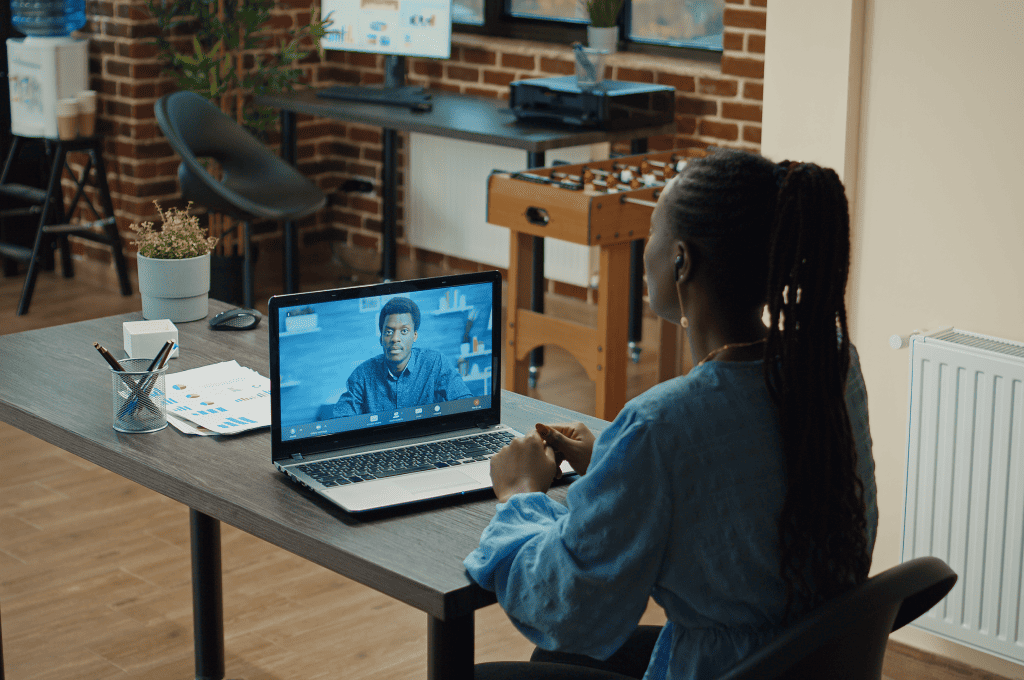 HR Manager Talking with a Candidate Through Online Meeting