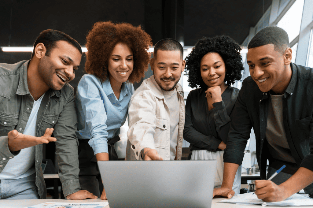 HR team looking into HR metrics dashboard