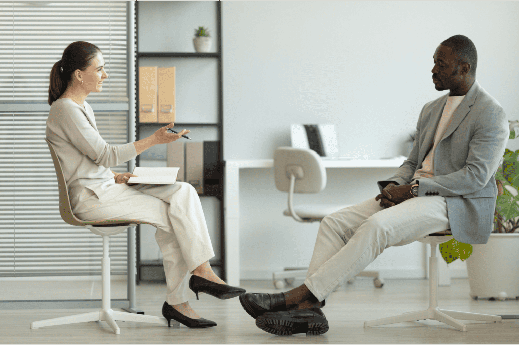 Recruiter partnering with mental health professional