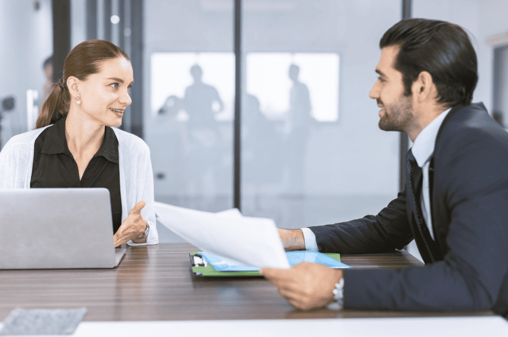Recruiter conducting interview of candidate from job board
