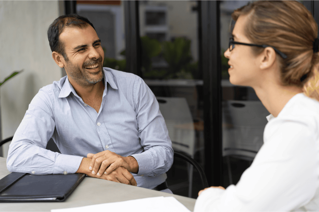 Recruiter conducting interview with candidate