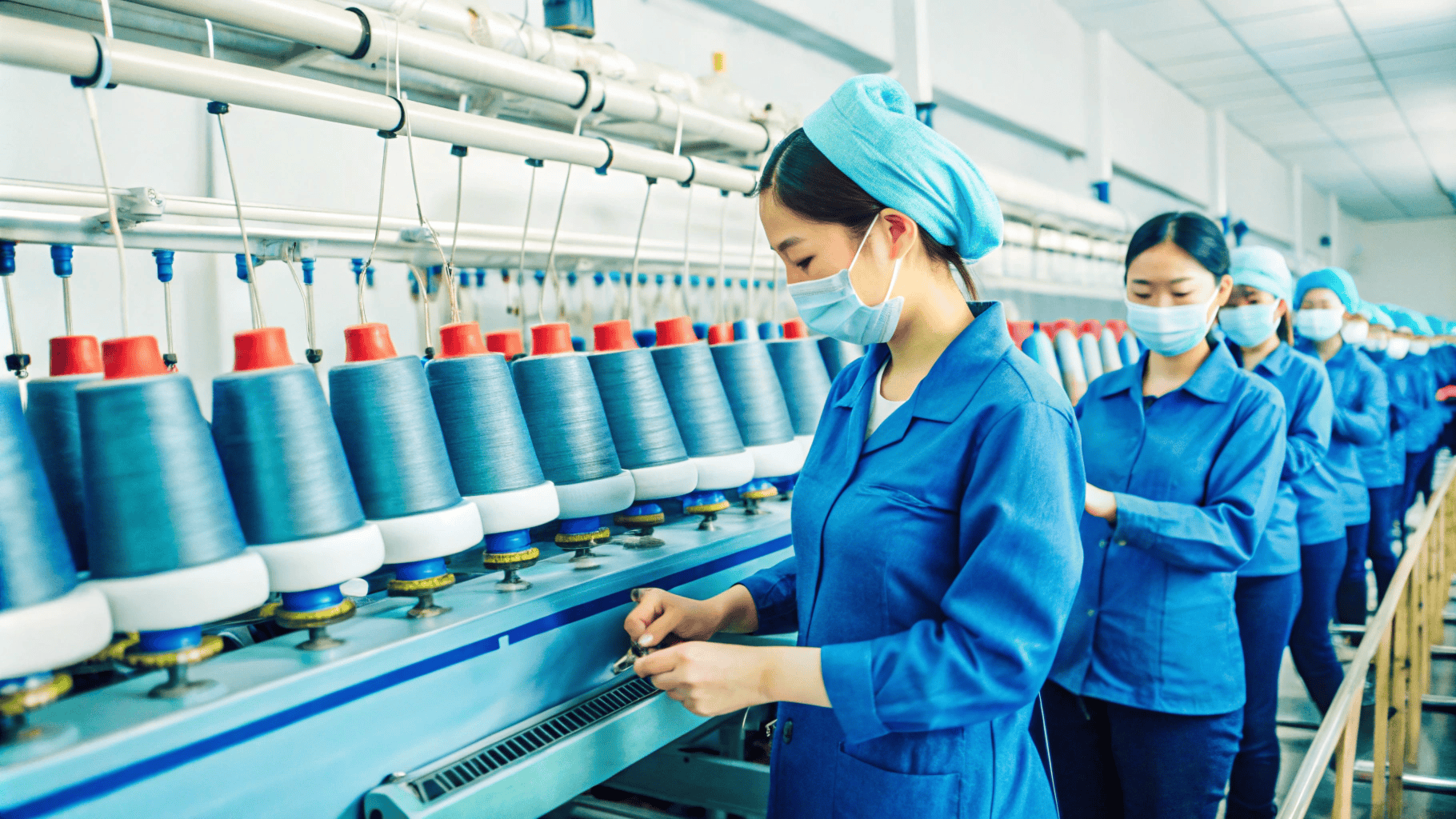 a group of women working in a factory