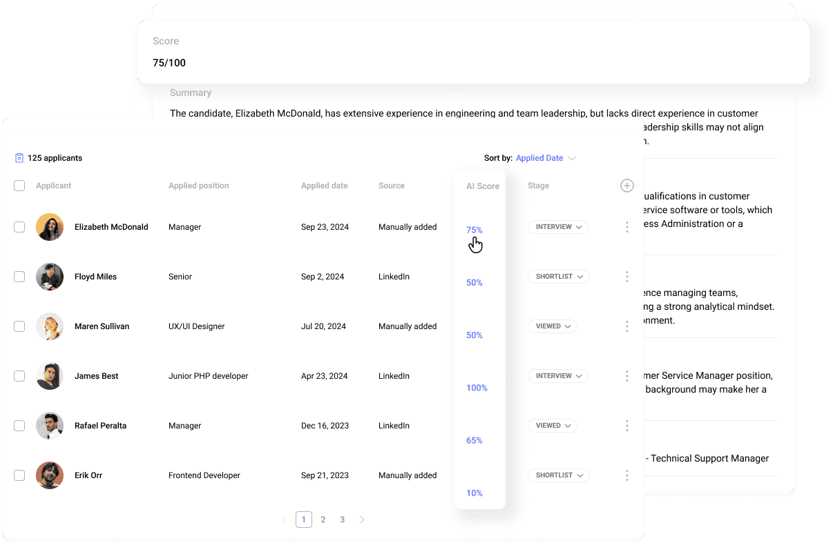 Hirebee's AI-powered screening engine ensures unbiased candidate evaluations, promoting fairness and equality in the recruitment process for diverse,.