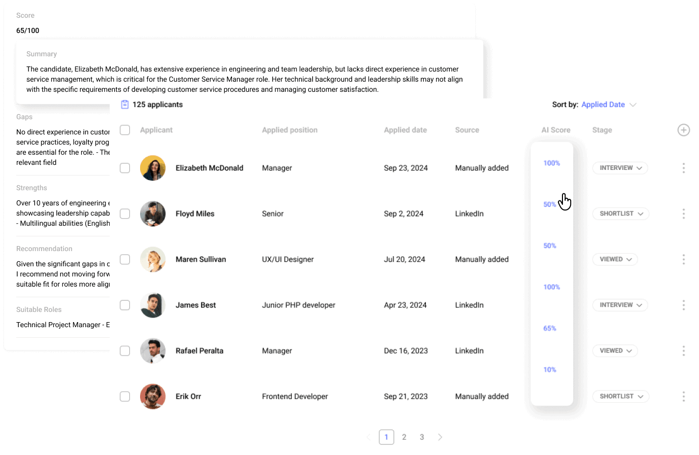 Hirebee’s AI-based candidate screening