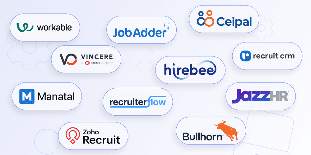 Logos of recruitment softwares for staffing agencies